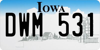 IA license plate DWM531