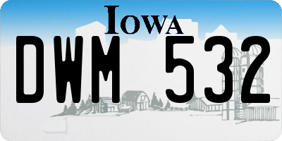 IA license plate DWM532