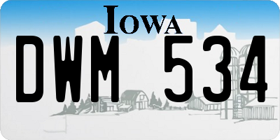 IA license plate DWM534