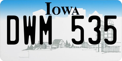 IA license plate DWM535