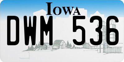 IA license plate DWM536
