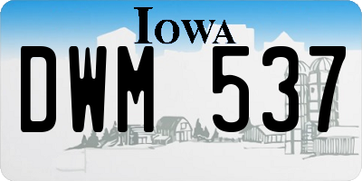 IA license plate DWM537