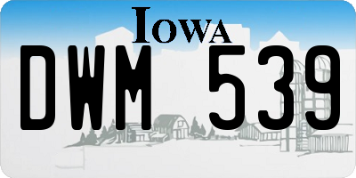 IA license plate DWM539