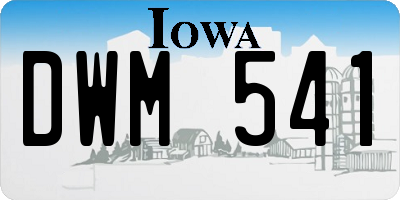 IA license plate DWM541