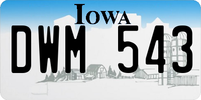 IA license plate DWM543