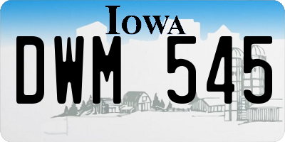 IA license plate DWM545