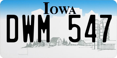IA license plate DWM547