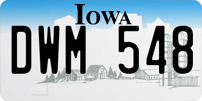 IA license plate DWM548