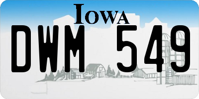 IA license plate DWM549
