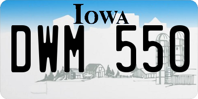 IA license plate DWM550