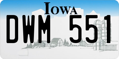IA license plate DWM551