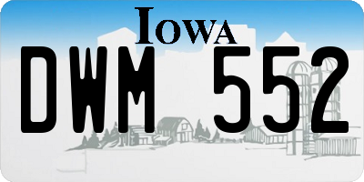 IA license plate DWM552