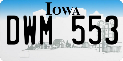 IA license plate DWM553