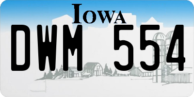IA license plate DWM554