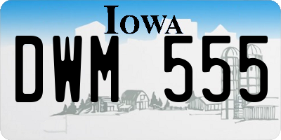 IA license plate DWM555