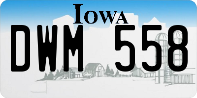 IA license plate DWM558