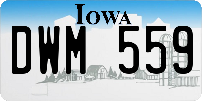 IA license plate DWM559