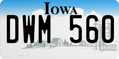 IA license plate DWM560