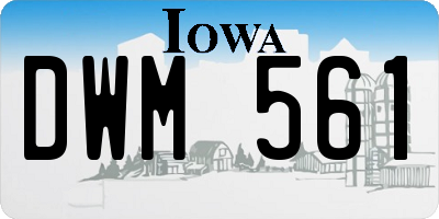 IA license plate DWM561