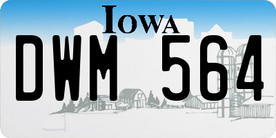 IA license plate DWM564
