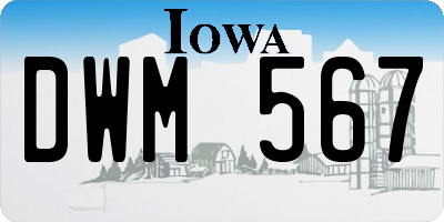 IA license plate DWM567