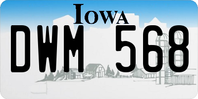 IA license plate DWM568