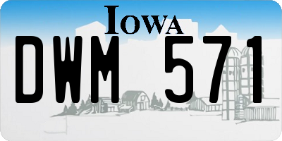 IA license plate DWM571