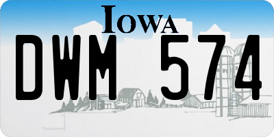 IA license plate DWM574