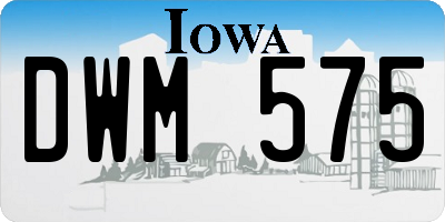 IA license plate DWM575