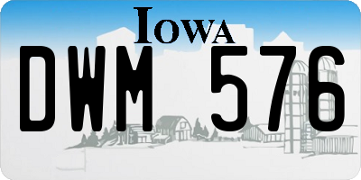 IA license plate DWM576