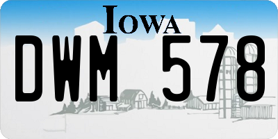 IA license plate DWM578