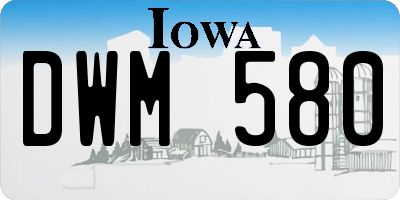 IA license plate DWM580