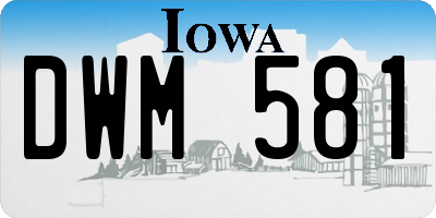 IA license plate DWM581