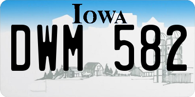 IA license plate DWM582