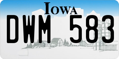 IA license plate DWM583