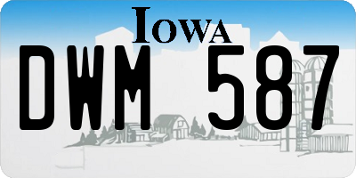 IA license plate DWM587