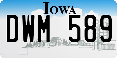 IA license plate DWM589