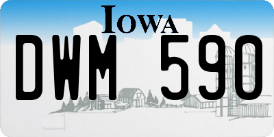 IA license plate DWM590
