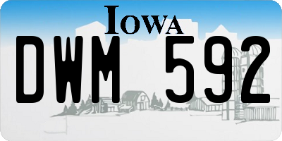 IA license plate DWM592