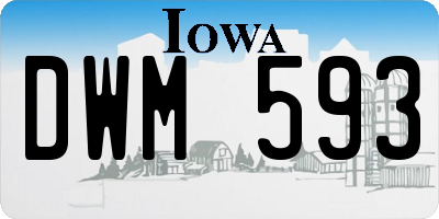 IA license plate DWM593