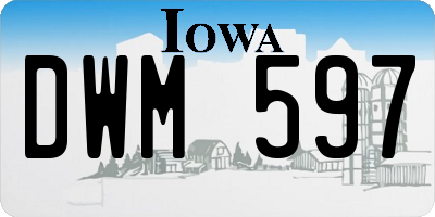 IA license plate DWM597
