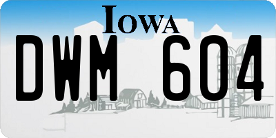 IA license plate DWM604