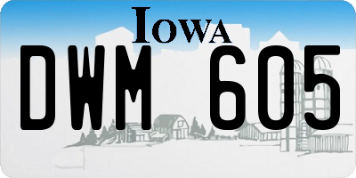 IA license plate DWM605