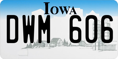IA license plate DWM606