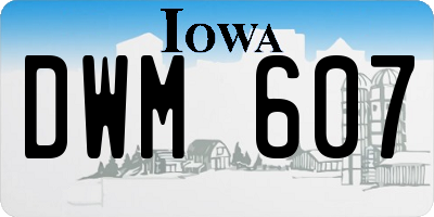 IA license plate DWM607