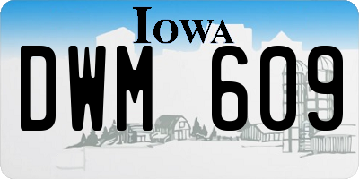 IA license plate DWM609