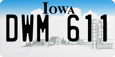 IA license plate DWM611