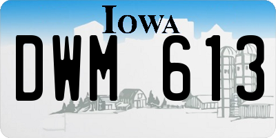 IA license plate DWM613