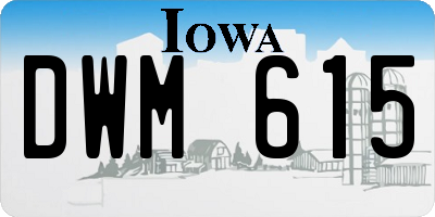 IA license plate DWM615