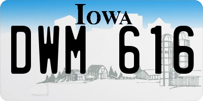IA license plate DWM616
